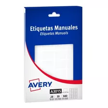 Etiquetas Avery Multiuso Blancas 16,7x24,7mm A3015