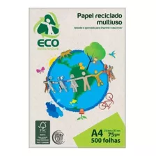 Papel Sulfite Reciclado Eco Millennium 75g A4 Pacote 500 Fls