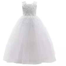 Vestido De Festa Floral Infantil Para Dama De Honra De Renda