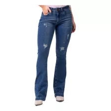 Calça Country Feminina Flare Buphallos Jeans Escuro R.bpl827