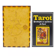 Kit Tarot Revelando Os Mistérios E Porta Tarô Caixa Madeira