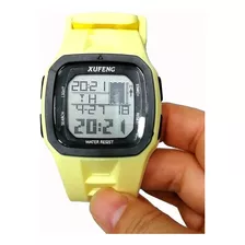 Relógio Digital Esportivo A Prova D' Água Pulseira Silicone Cor Da Correia Verde Bt Amarelo