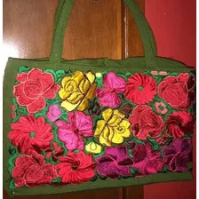 Bonita Bolsa Artesanal Oaxaqueña Bordada A Mano 