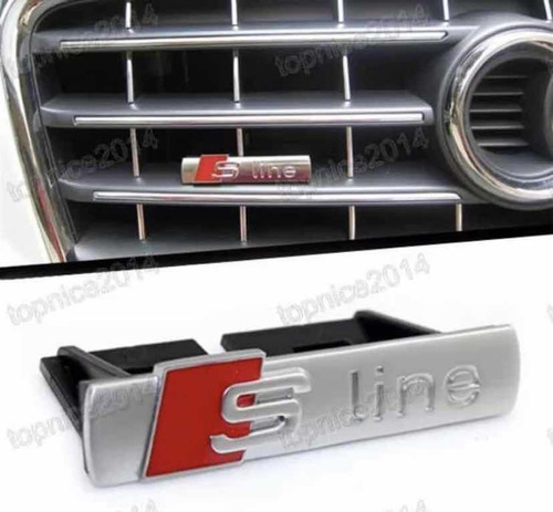 Emblema S Line Audi Rejilla Frontal Gris Genuino Foto 5