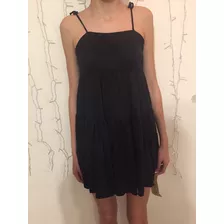 Vestido Negro Con Volados Como Quieres.... T. 38 Y 42 Nuevo!