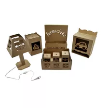 Kit Bebê Brinquedos 3d 8 Peças Laser Mdf Madeira Cru