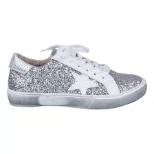 Zapatilla De Mujer Con Estrella Moda Liviana Cuero Cordones 