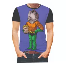 C1 Camiseta Camisa Personalizada Aquaman Desenho Seri...