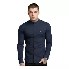 Camisa Gola Padre Super Slim M. Longa Tricoline Elastano