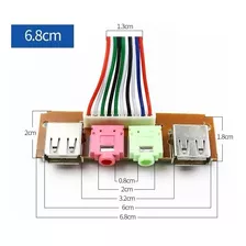 Conector Usb + Audio + Usb Para Gabinete