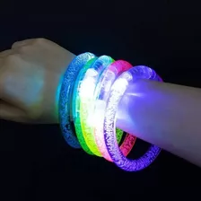 100 Pulseiras Led Neon Bracelete Pisca Cores Sortidas Festa