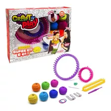 Craft And Play Kit 6 En 1 Lana Fabrica Gorros,guantes Etc Color Azul