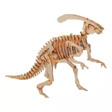 Rompecabezas Maqueta 3d Madera Parasaurolophus Dinosaurio 