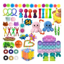 Juguetes Sensoriales Fidget Push Pop It Caja Mixta 54 Piezas