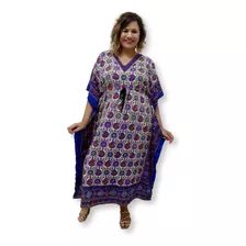 Vestido Kaftan Indiano Longo Estampado Plus Size 219