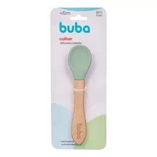 Buba, Colher Silicone E Bambu , Rosa / Azul / Verde