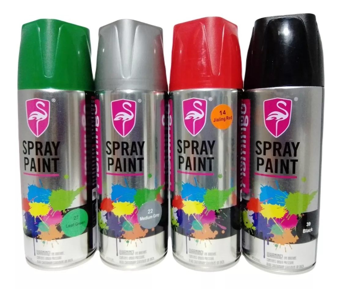 Spray Pintura Verde Hoja/gris Medio/rojo Jialing/negro Brill