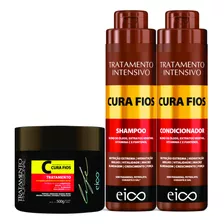 Eico Cura Fios Shampoo + Condicionador 1l + Máscara 500g