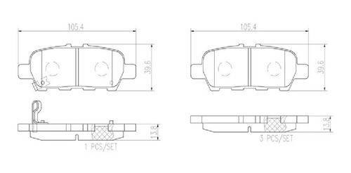 Balatas Traseras Nissan Murano S 2009 Al 2020 Brembo Foto 2