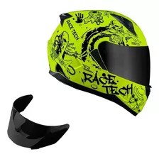 Capacete Moto Race Tech Sector Combo Com Viseira Novas Cores