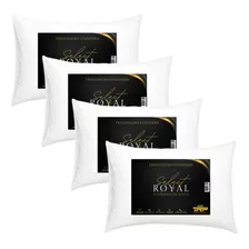 Kit 4 Travesseiros Select Royal Toque De Plumas Linha Hotel Cor Branco
