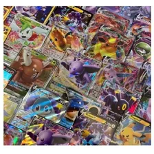 Lote 50 Cartas Pokémon Vmax V Gx Em Português Cartas Brilhantes Sem Repetir  - TechBrasil