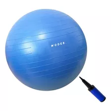 Bola De Ginástica Suíça 55cm Woder Pilates Funcional Treino Cor Azul