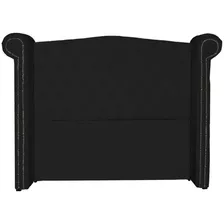 Cabeceira Sienna Para Cama Box De Casal 140cm Suede Preto