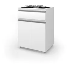 Balcão Multiuso Para Cooktop 2 Portas 1 Gaveta Branco