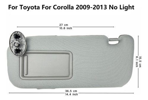 Viseras Solares Grises Izquierdas Y Derechas Para Toyota Cor Foto 5