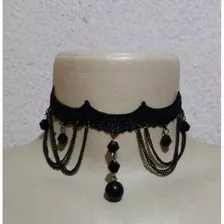 Colar Gargantilha Chocker Renda Preto Dark Gótico Vitoriano