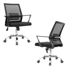 Set X 2 Und Sillon Ejec. Lyn Malla Negra Marco Negro Xj Bon