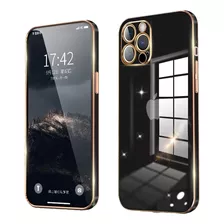 Capa Capinha Para iPhone 13 Luxo Premium Borda Dourado