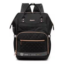 Mochila Bolsa Maternidade Lequeen Feminina Reforçada Grande Cor Preto