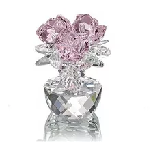 H&d - Ramo De Rosas De Cristal Con Caja De Regalo