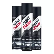 Tinta Spray Preto Fosco 350ml Caixa Com 6un