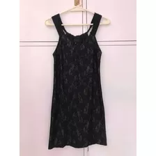 Vestido Negro De Fiesta Con Encaje Talle 38 - Marca Kill