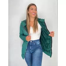 Campera Mujer De Frisa Con Piel En El Interior Buzo Moda 