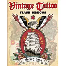  Livro: Livro De Colorir Em Flash De Tatuagem Vintage: Desig