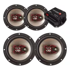 Kit 02 Par Alto Falantes 6' 200w Rms Bravox + Modulo Ir160.2