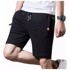 Bermudas Elástico Bolsas Con Cierre Short Deportivo Casual 