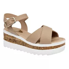 Sandalias Plataforma Dama Lady One Beige 108-917