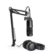 Kit Streaming Audio Technica Microfone + Suporte + Fone Nfe