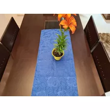 Caminho Trilho De Mesa Tecido Jacquard 1,40x0,40 Decoração Cor Safira