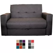 Sofa De 3 Cuerpos Bi Cama Chenille O Eco Cuero