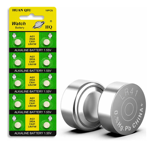 Imagen de 10 Pilas Baterias Reloj Lr41 Alcalina 1.55v Ag3 / 392 / Cx41