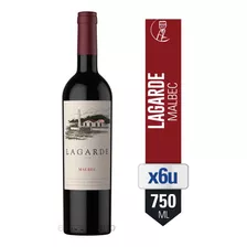 Vino Tinto Lagarde Malbec 750 Ml X 6 Unidades