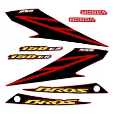 Jogo Adesivos Honda Bros 150 Vermelho Ano 2007 Es Cor Vermelha 2007 Es