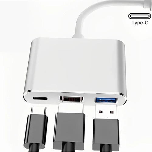 Adaptador Convertidor Hub Usb C A Hdmi 4k Usb 3.0 Y Tipo C