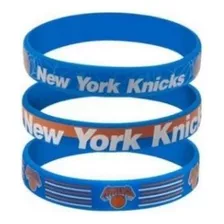 Kit Com 3 Pulseiras Silicone Basquete Time New York Knicks